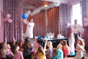 science party flying smoke rings